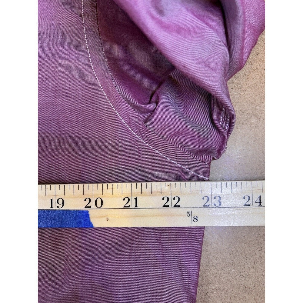 Luchiano Visconti 2-Ply Cotton Long Sleeve Shirt Mens Medium Iridescent Burgundy - Picture 16 of 16